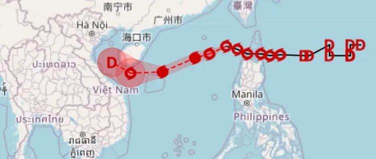 กรมอุตุฯ แจ้งเส้นทาง"พายุเนสาท" ความเร็ว 110 กม./ชม. ไทยตอนบนอากาศเย็น ใต้ฝนหนัก