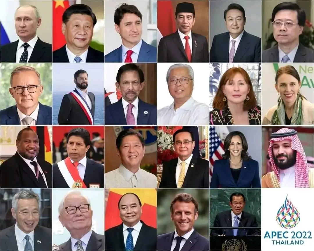รายชื่อผู้นำที่จะมาเข้าร่วมประชุมสุดยอดความร่วมมือทางเศรษฐกิจในภูมิภาคเอเชีย-แปซิฟิก (เอเปค - APEC 2022) ในกรุงเทพมหานคร ประเทศไทย ระหว่างวันที่ 16 - 18 พฤศจิกายนนี้ 