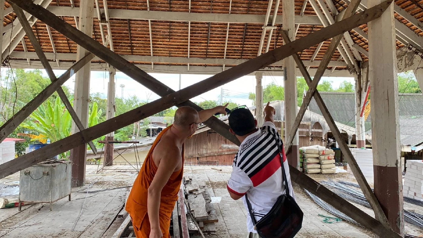 วัดดังพนัสนิคม ฟ้องผู้รับเหมา กล่าวหาเบี้ยวเงินสร้างศาลาวัด