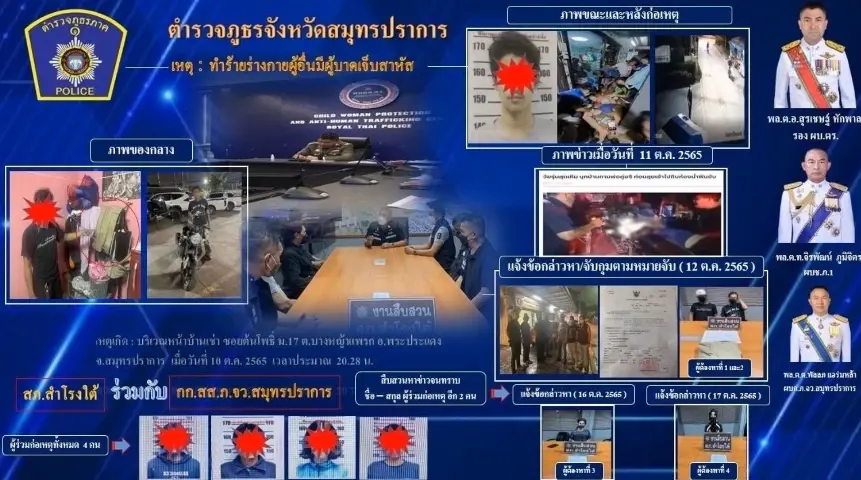 ผู้การปากน้ำแถลง 3 คดีอุกฉกรรจ์ พร้อมกับคุมเข้มเยาวชนอายุต่ำกว่า 18 ปี หลัง 4 ทุ่ม