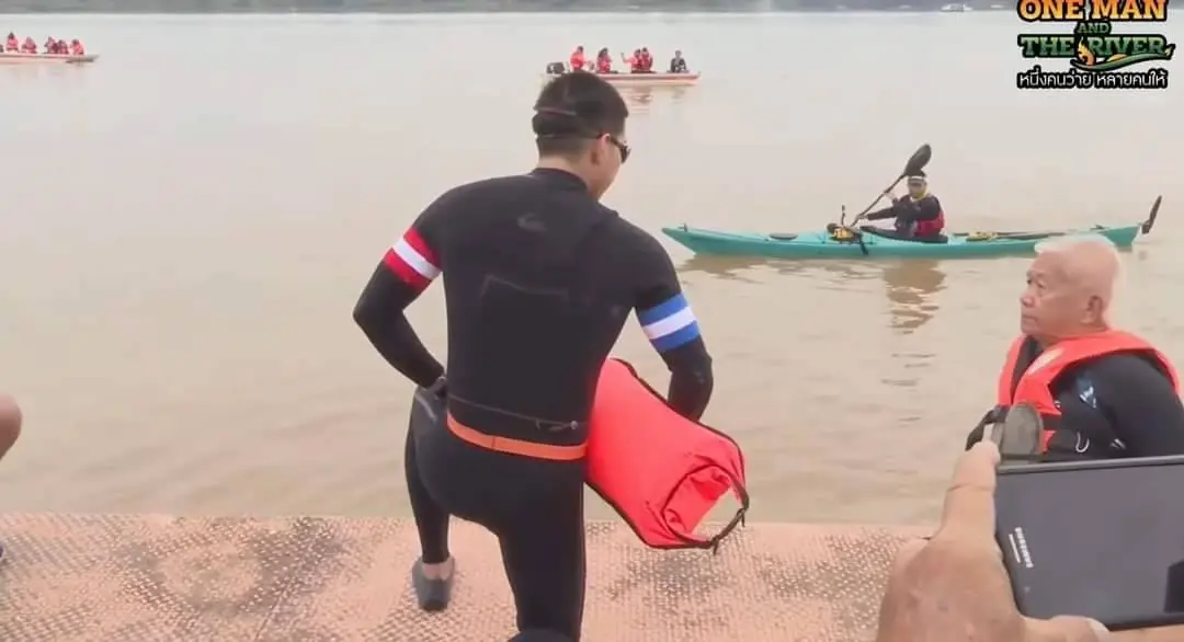 "โตโน่" เตรียมว่ายข้ามโขงกลับไทยระยะทาง 6 กม.