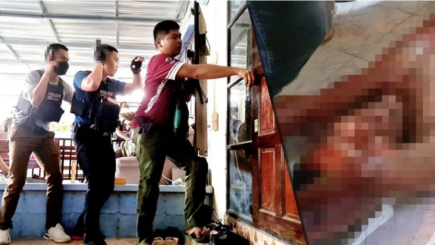 ตร. นำกำลังอีโอดี บุกค้นบ้านหนุ่มเมายาคลั่ง แทงแฟนสาว มีดจี้เป็นตัวประกัน