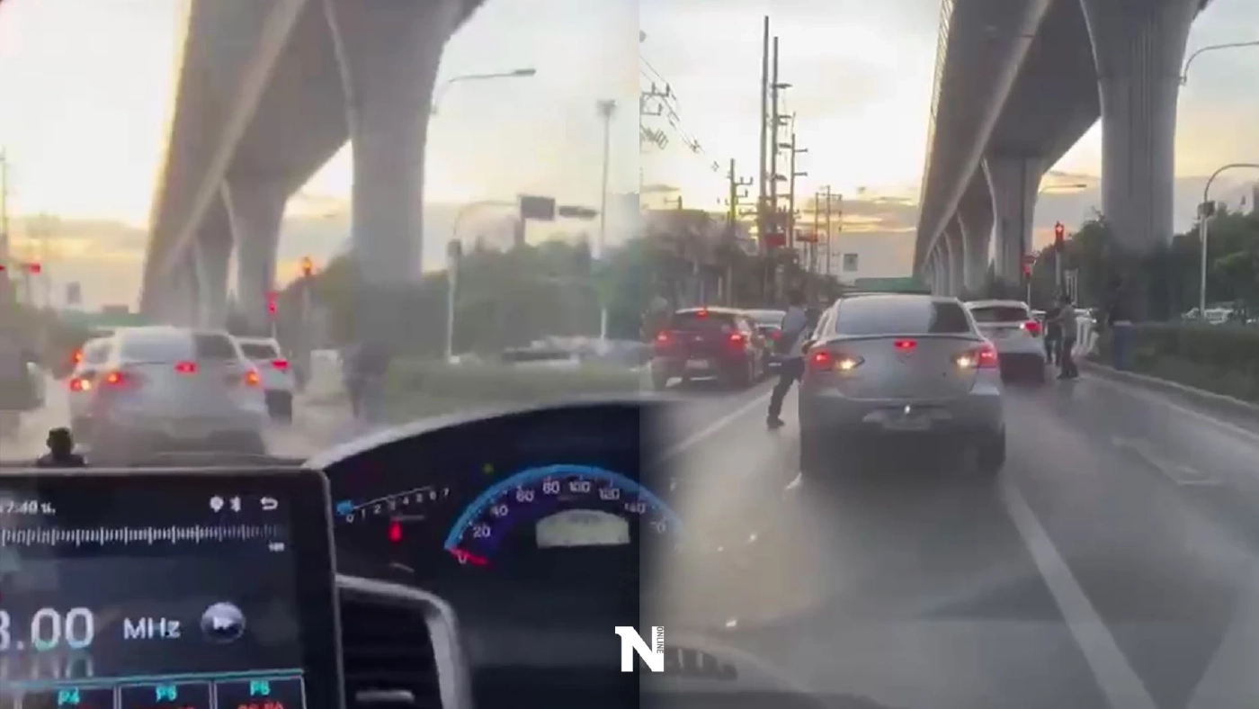 ล่าระทึก ตร.สืบ 7 ยิงยางรถยนต์พ่อค้ายากลางสี่แยก แต่หลบหนีไปได้ (คลิป)