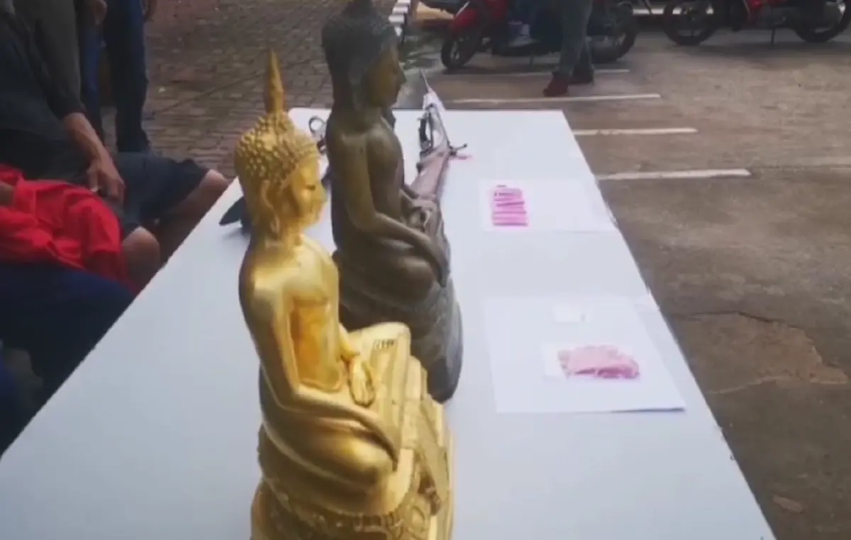 รวบยกแก๊ง หัวขโมยพระพุทธรูปเก่าแก่ หาเงินเสพยาบ้า