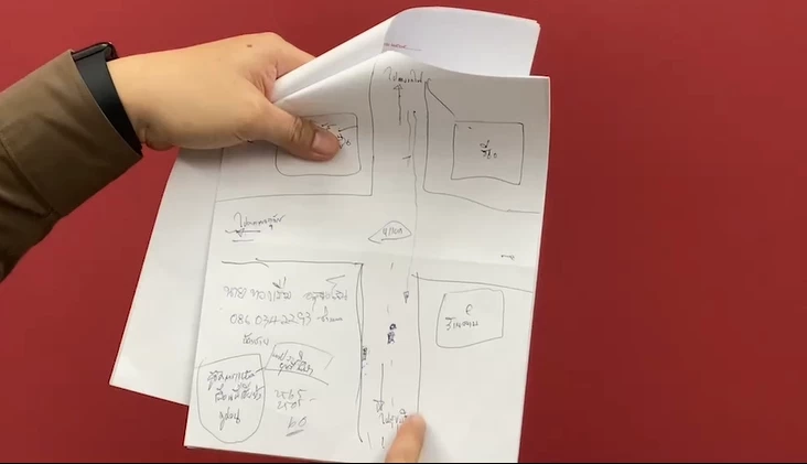 แผนผังจำลองการเกิดอุบัติเหตุแม่ ผจก.ทีมดัง ชนแล้วหนี