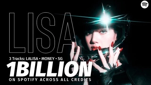 ตำนานบทใหม่ "ลิซ่า" ขึ้นแท่น "K-Pop" ยอดสตรีมแตะพันล้านเร็วสุด
