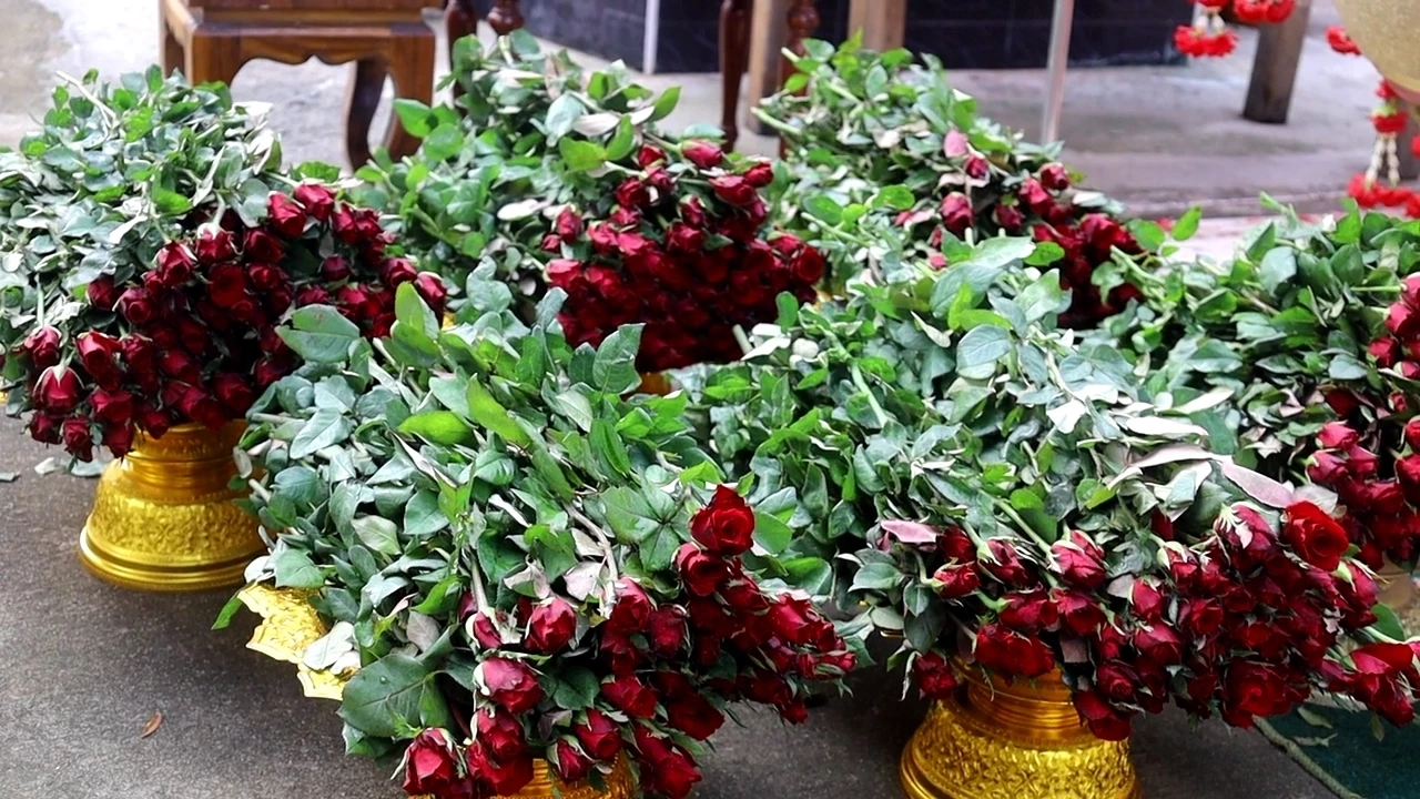 ดอกกุหลาบ 999 ดอก แก้บน ท้าวเวสสุวรรณ