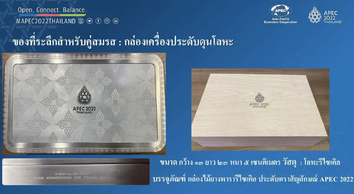 ยลโฉม"ของที่ระลึกเอเปค"เลอค่า ประทับใจ เอกลักษณ์ไทย  สำหรับผู้นำและคู่สมรส