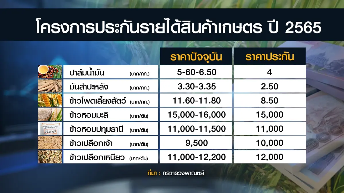 'จุรินทร์' ชง ครม.ประกันรายได้ 4 สินค้าการเกษตร