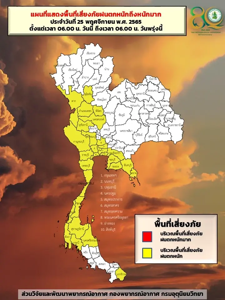 กรมอุตุฯ เตือนมรสุมพาดผ่าน "ฝนตกหนัก" 38 จังหวัด กทม.-ปริมณฑลอ่วม มีฝน 70%
