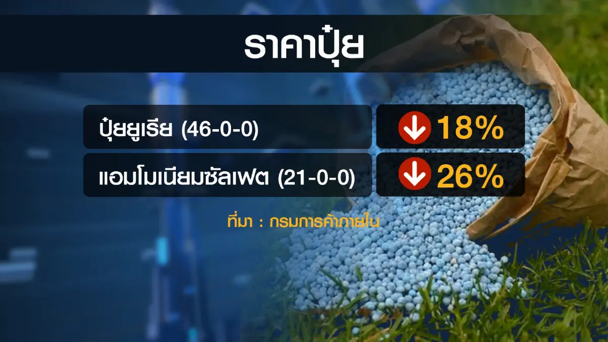 พาณิชย์ตรวจเข้มสต็อก 'ปุ๋ย' เพียงพอ-ราคาเริ่มลดลง