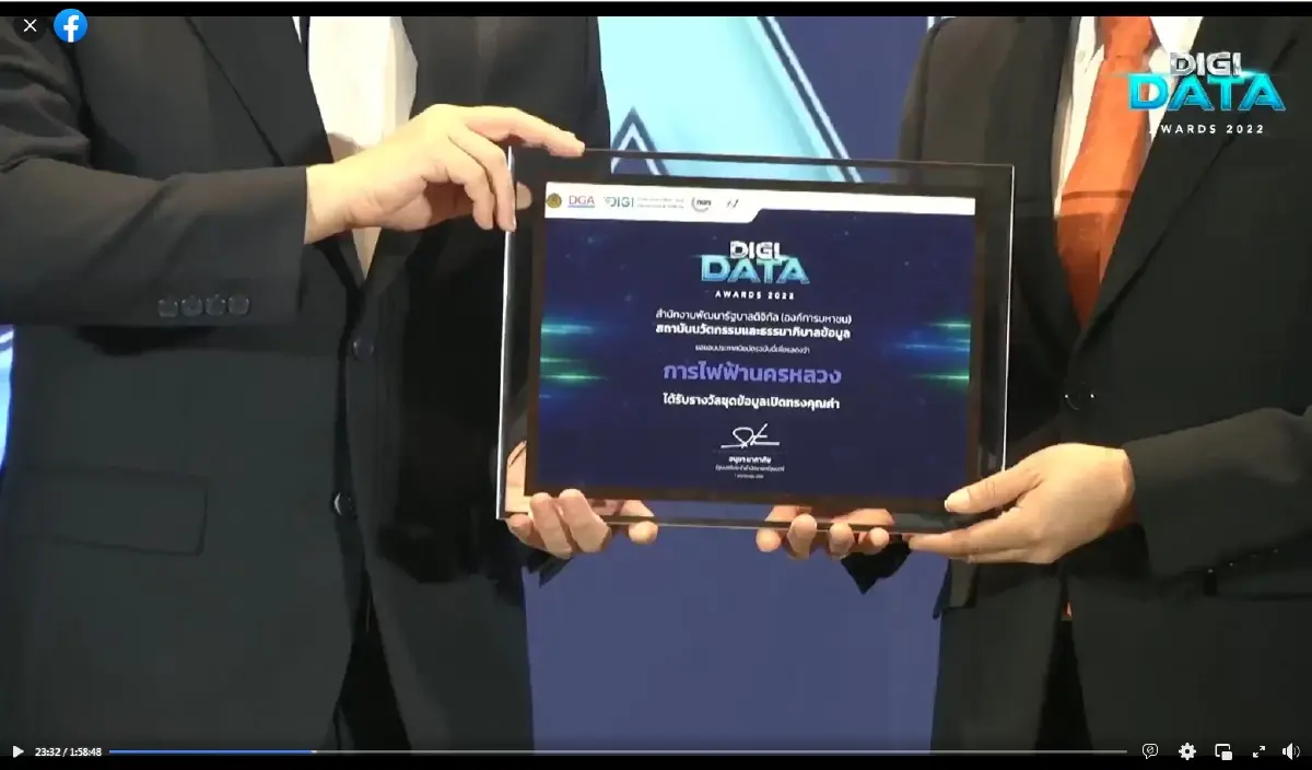 MEA รับประกาศนียบัตรชุดข้อมูลเปิดทรงคุณค่า ในงาน DIGI Data Award 2022 