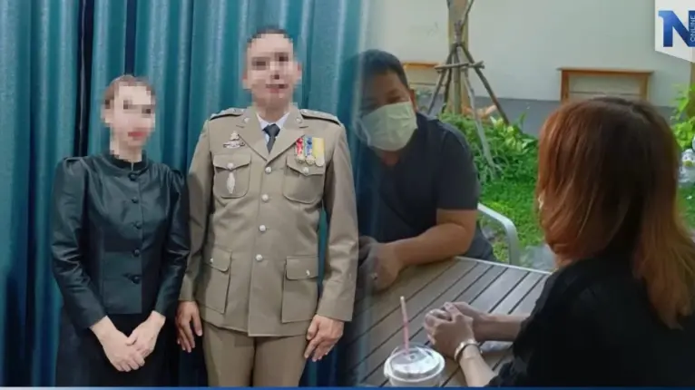 "หมู่โด้" โผล่มอบตัวปลอมยศหลอกแอ้มสาว เจอแจ้งทันที 2 ข้อหา