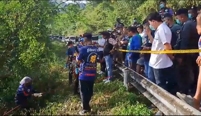 สุดโหด! พบศพสาวสุราษฎร์ ถูกฆ่ายัดถังขยะ โยนทิ้งเหวบนเขาสก