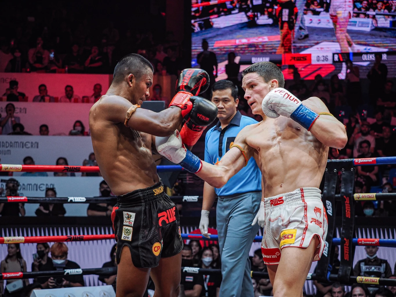 มวยคู่หยุดโลก “บัวขาว” ปะทะ “เยฟิเมนโก้” ซัดเต็มที่ครบ 3 ยก กินกันไม่ลง