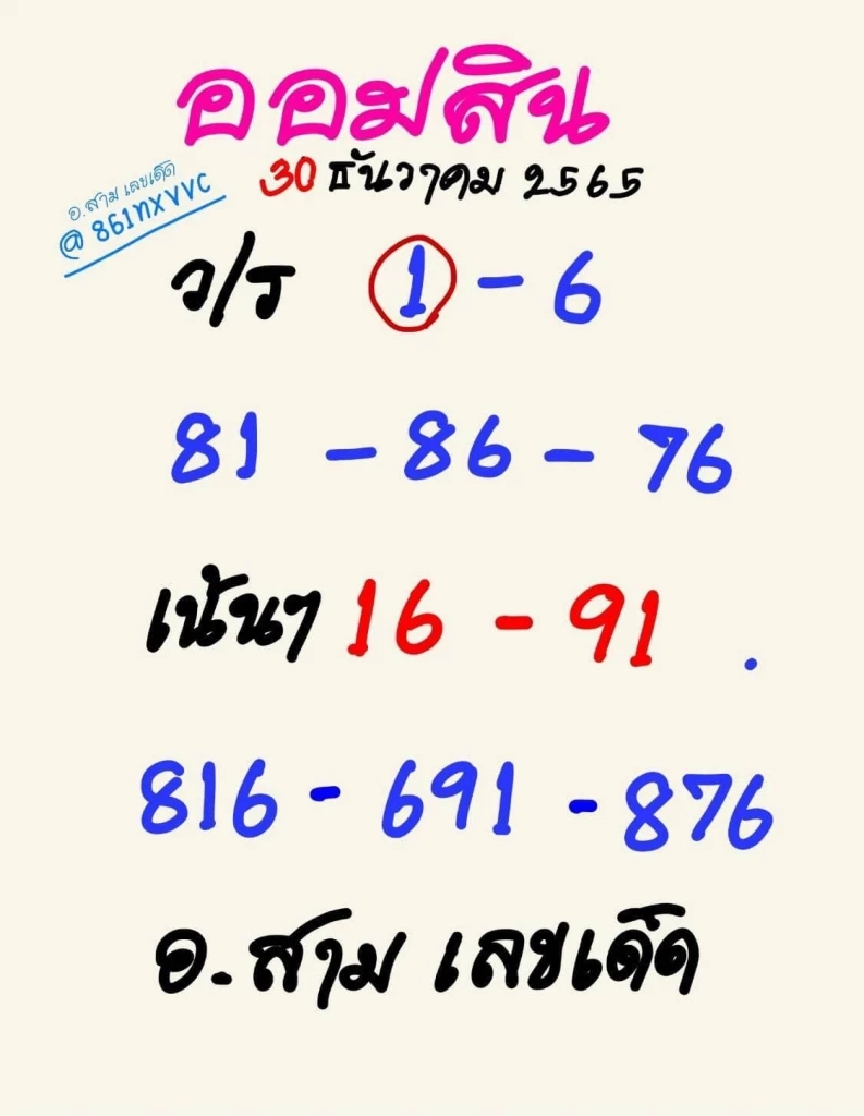 รวมเลขเด็ดเลขดัง งวด 30/12/65 แม่น้ำหนึ่ง เลขปฏิทินจีน จัดให้ทุกสำนักดัง