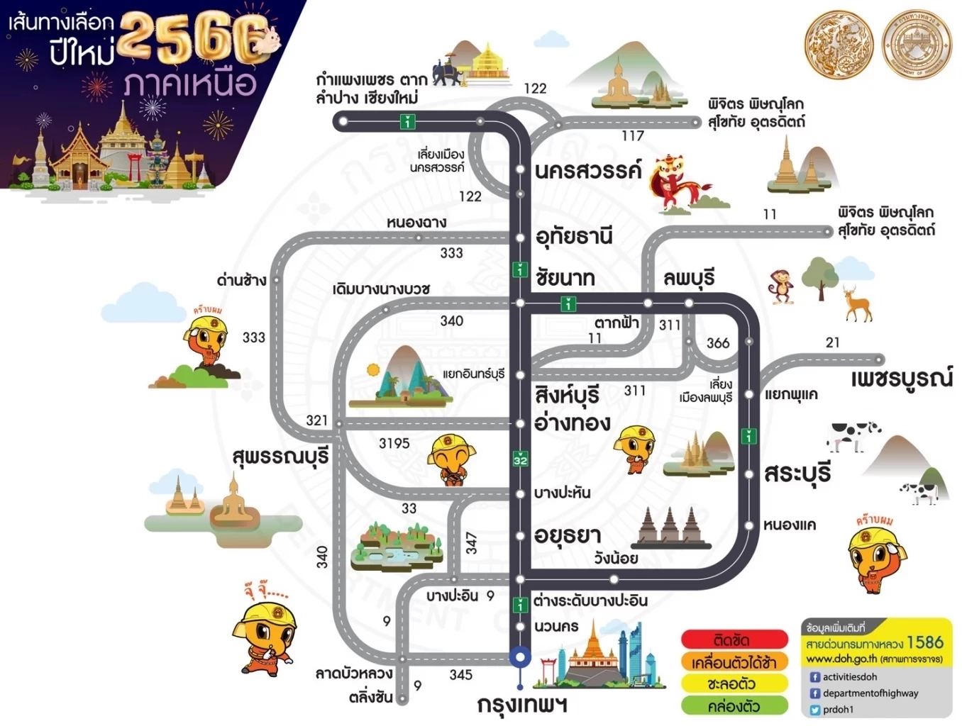 “ทางหลวง” แนะเส้นทางเลี่ยงรถติด รับเทศกาลปีใหม่ 2566