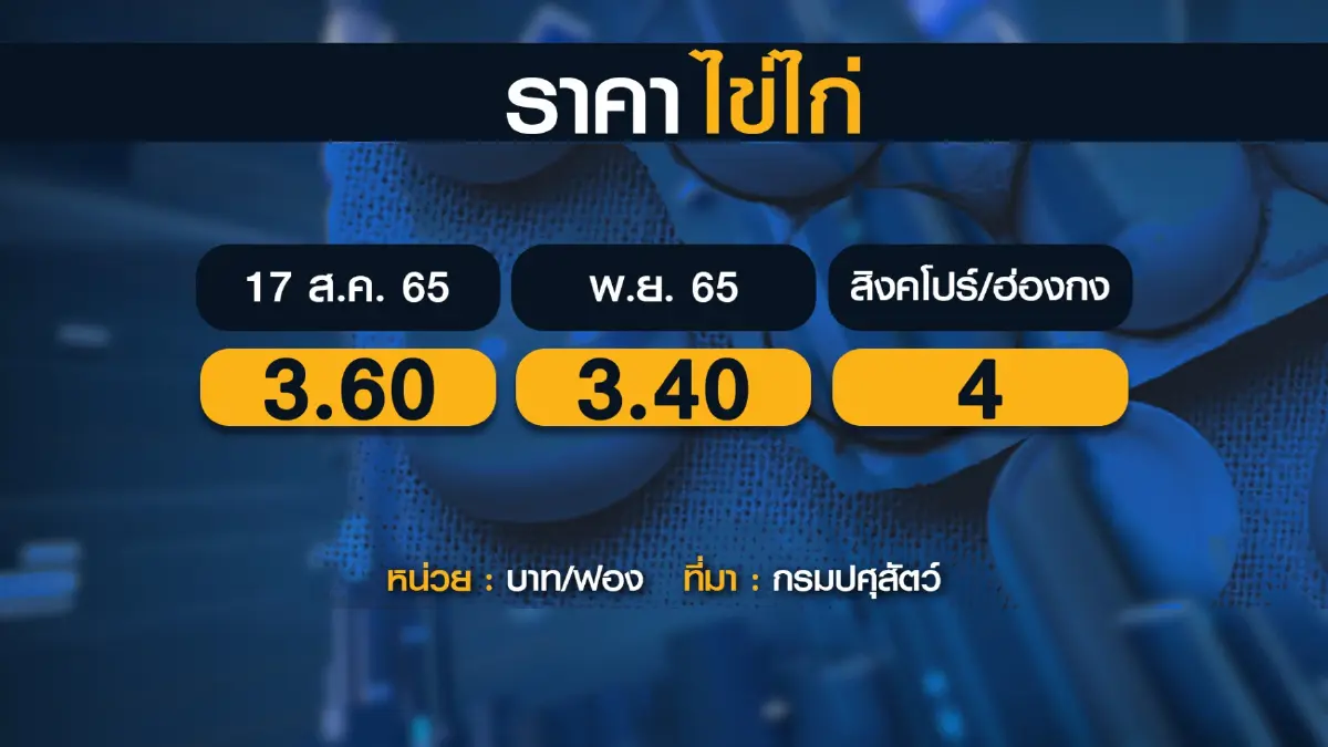 กรมปศุสัตว์เร่งผลักดันส่งออกไข่ไก่ช่วงไข่ล้นตลาด