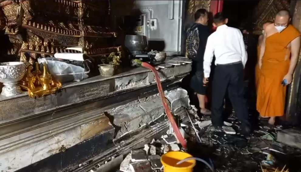 สภาพความเสียหายโบสถ์วัดราษฎร์บูรณะ 