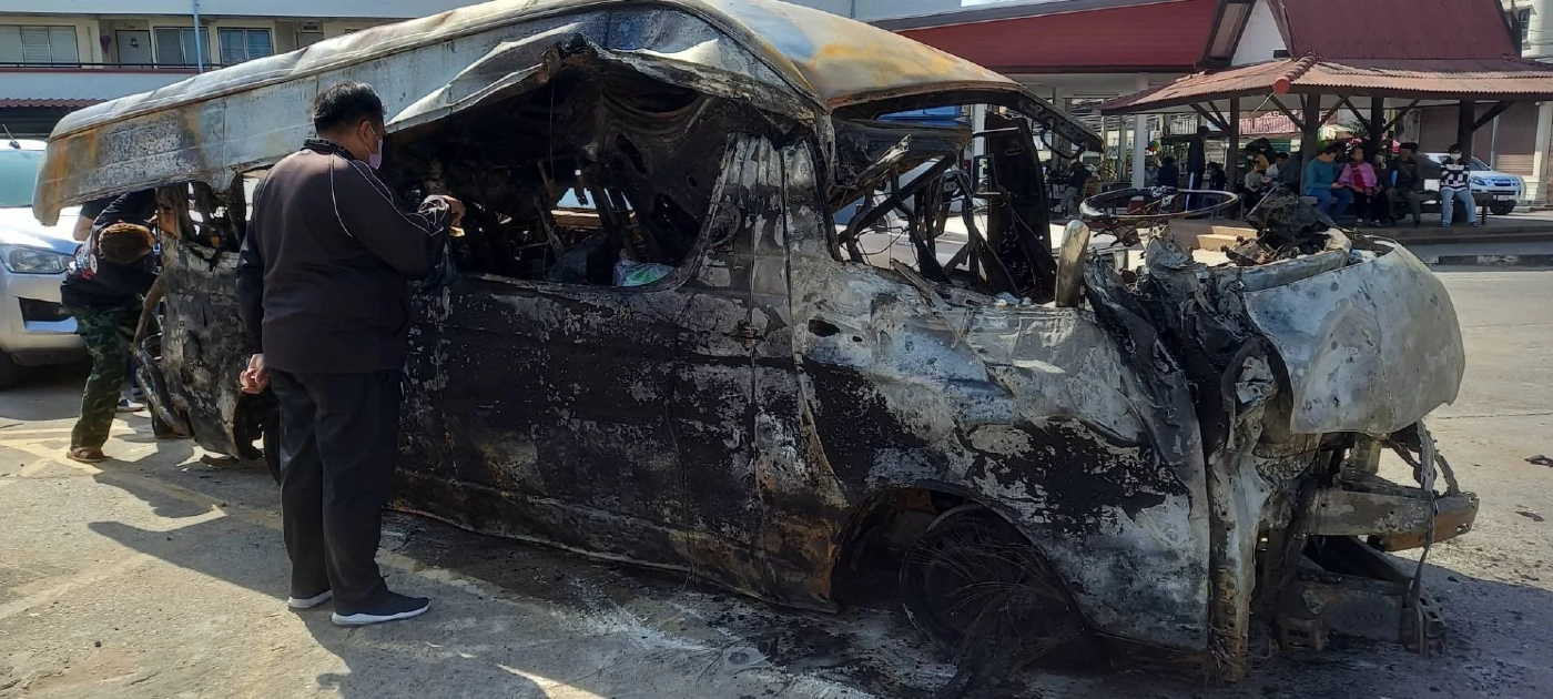 เปิดความเร็วสุดท้าย จีพีเอส ระบุชัด รถตู้วิ่ง 82 กม./ชม. ก่อนพลิกคว่ำไฟลุกท่วม