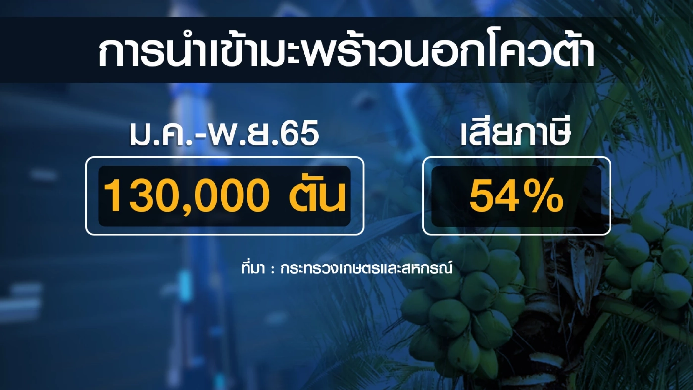 เกษตรฯจ่อ 'รื้อ' โควต้านำเข้าแก้มะพร้าวราคาตก