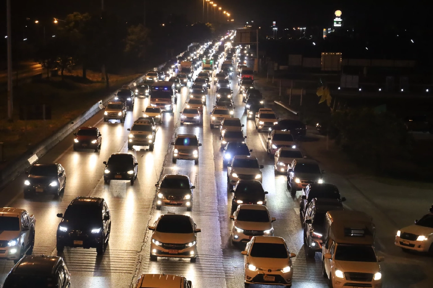 สภาพการจราจรสายเอเชียขาเข้ากทม.