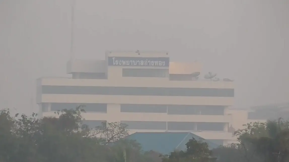 อ่างทองวิฤต ค่าฝุ่น PM.25 เกินค่ามาตรฐานทั้งจังหวัด