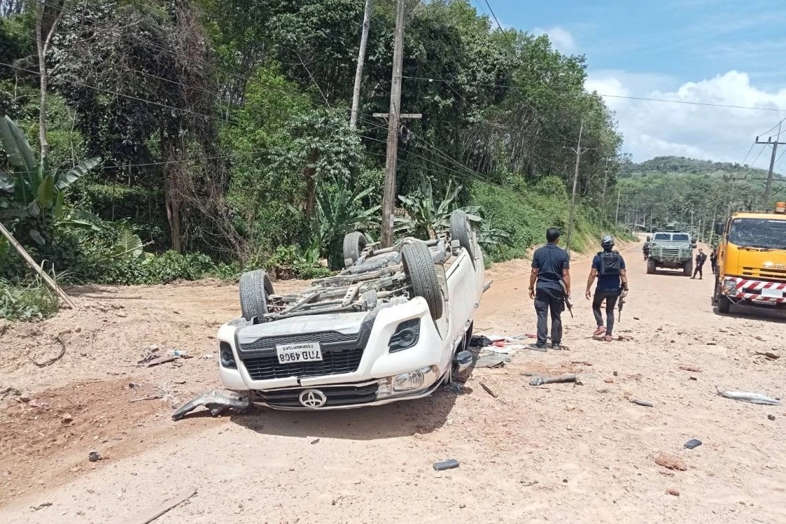 17 ก.พ.66 เกิดเหตุระเบิดรถยนต์กระบะ 4 ประตู ยี่ห้อโตโยต้า รุ่นรีโว่ ของตำรวจ ระหว่างเข้าตรวจสอบที่เกิดเหตุ เผารถทำถนนของ บริษัท ยะลาไฮเวย์ 