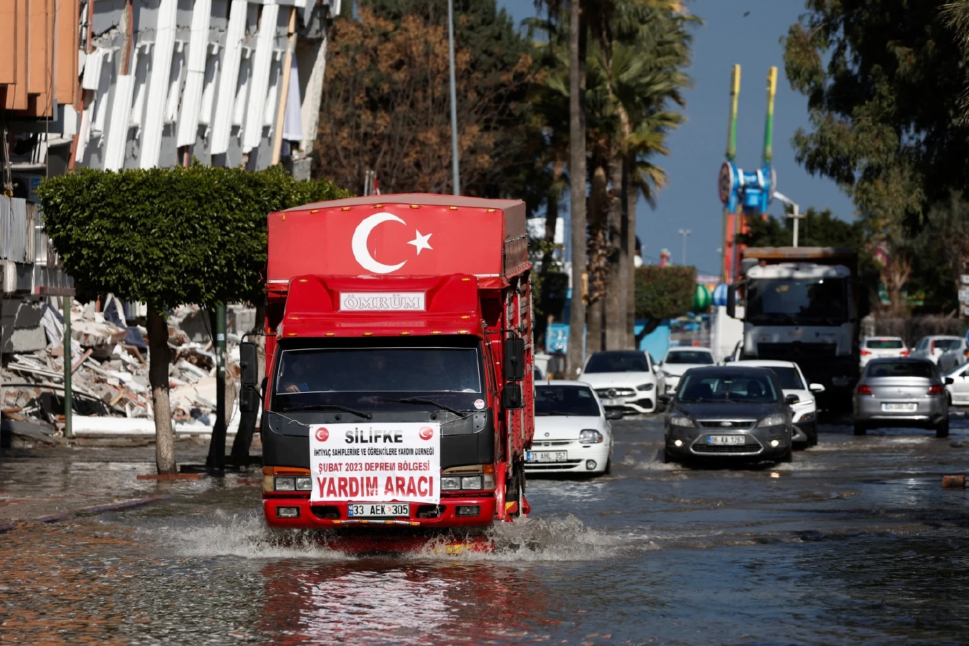 น้ำท่วมในเมืองอิสเคนเดอรันของตุรกีหลังแผ่นดินไหว