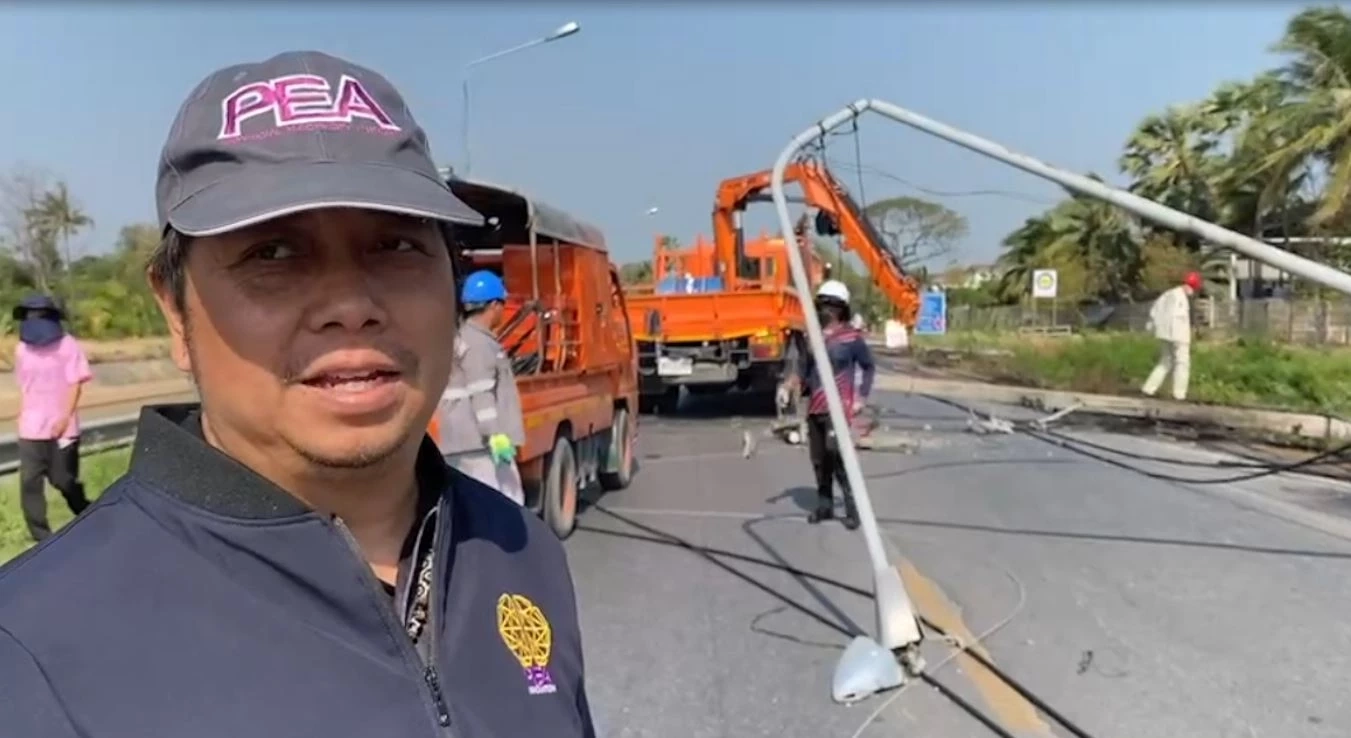 ที่แท้น็อตยึดถูกขโมย ต้นเหตุทำเสาไฟฟ้าเมืองลพบุรี โค่นนับสิบต้น