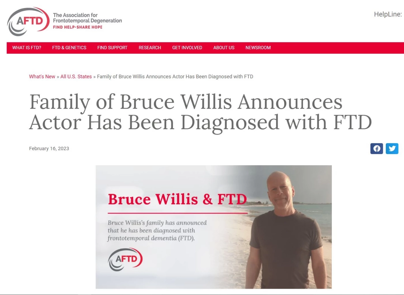 "บรูซ วิลลิส" ปิดตำนาน อำลาวงการอย่างน่าเศร้า