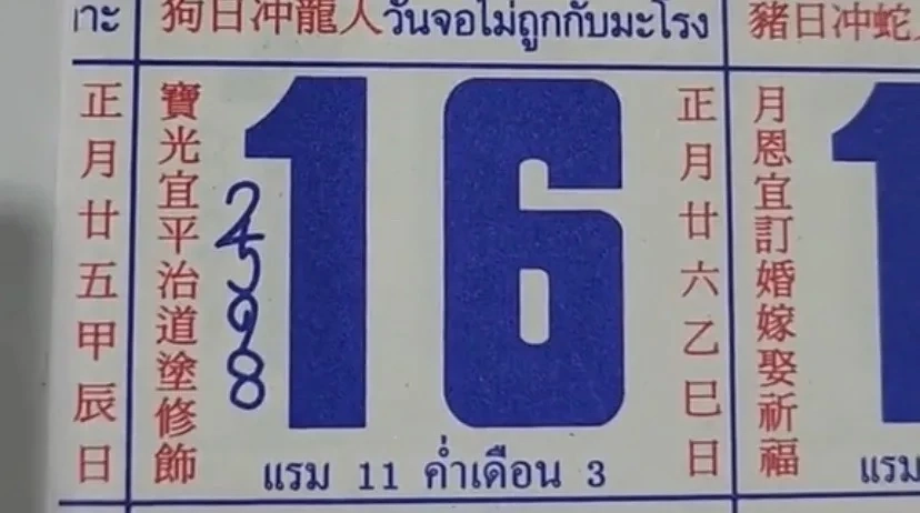 เลขเด็ดเลขดัง แนวทางหวย16/2/66 เลขมาแรงเลขปฏิทินจีน ปฏิทินคำชะโนด 