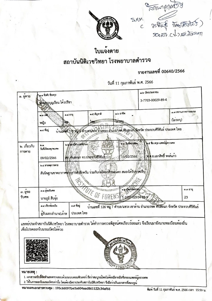 ผลการผ่าชันสูตรร่างสาวใหญ่ที่ถูกฆ่าหมกศพ