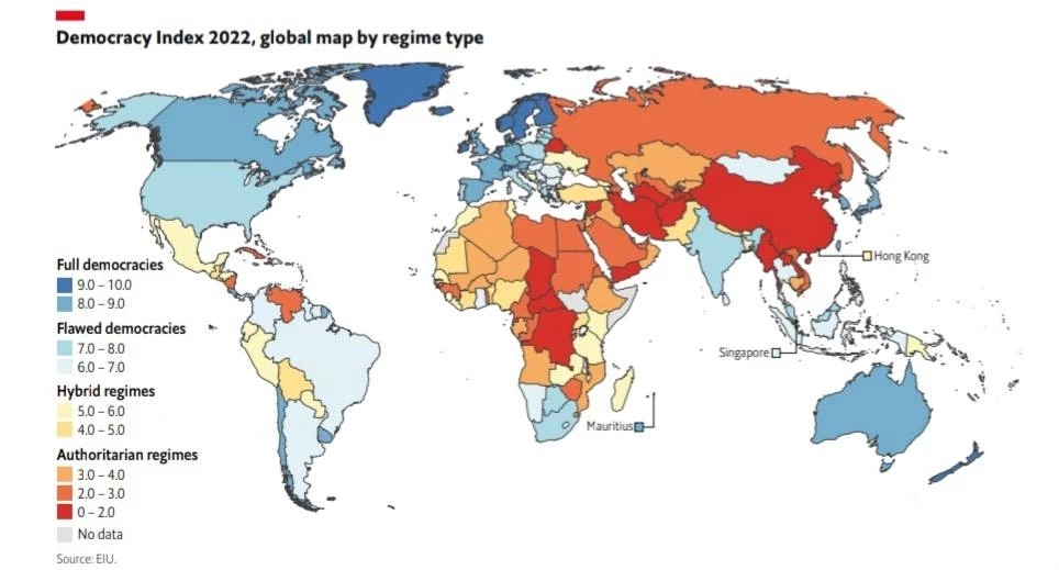 EIU ยกให้ไทยเป็นอันดับ 1 ประเทศที่ประชาธิปไตยพัฒนามากที่สุด