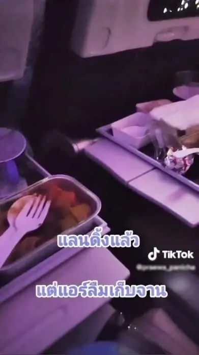การบินไทย สั่งลงโทษพนักงานกรณีไม่เก็บถาดอาหาร สั่งตัดเงินและให้พักงาน