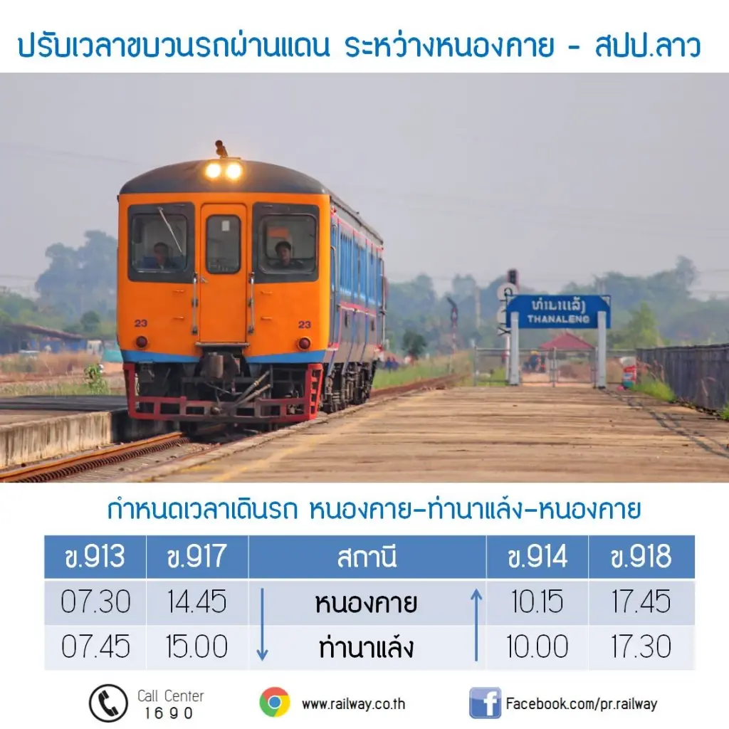 รัฐเล็งเพิ่ม ขบวนรถไฟ สถานีหนองคาย – ท่านาแล้ง อีก 16 ขบวน ในปีนี้