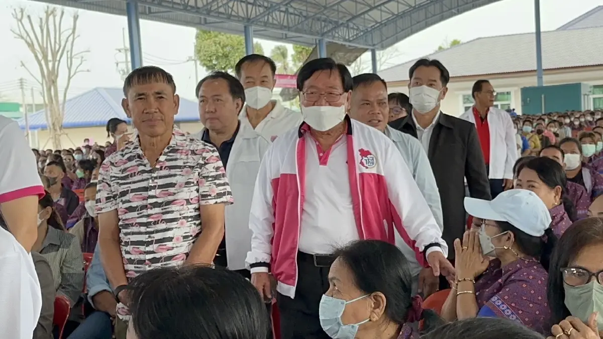 "ชาติไทยพัฒนา" เปิดปราศรัย อ้อนชาวอู่ทอง ขอ"วราวุธ"นั่งนายกฯต่อจากบรรหาร