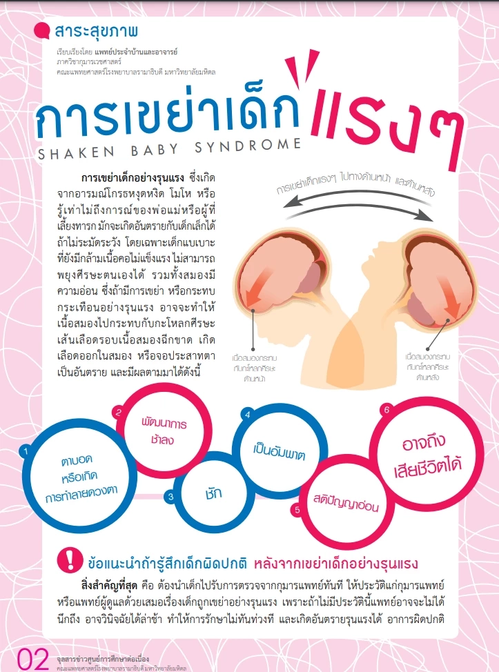 เตือนพ่อ-แม่ ห้ามเขย่าลูก อายุน้อยกว่า 1 ขวบ เสี่ยงอันตรายถึงชีวิต