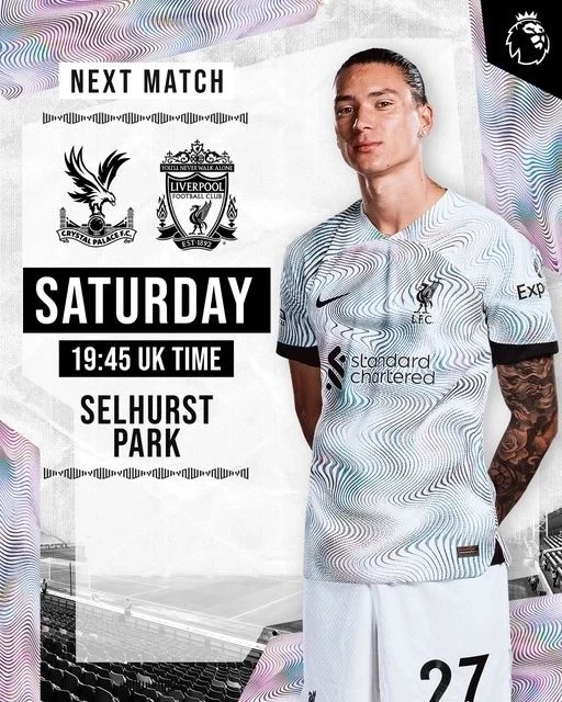 ถ่ายทอดสดฟุตบอลพรีเมียร์ลีกคืนนี้ คริสตัล พาเลซ พบ ลิเวอร์พูล