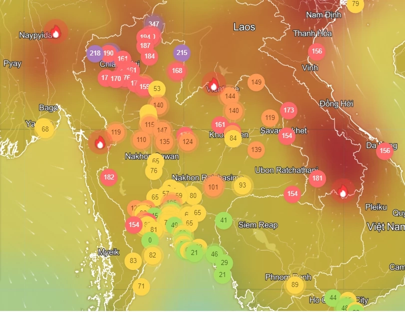วิกฤตฝุ่น"PM2.5" อ.แม่สาย เชียงราย ทะลุเกินมาตรฐาน พบจุดความร้อน 154 จุด