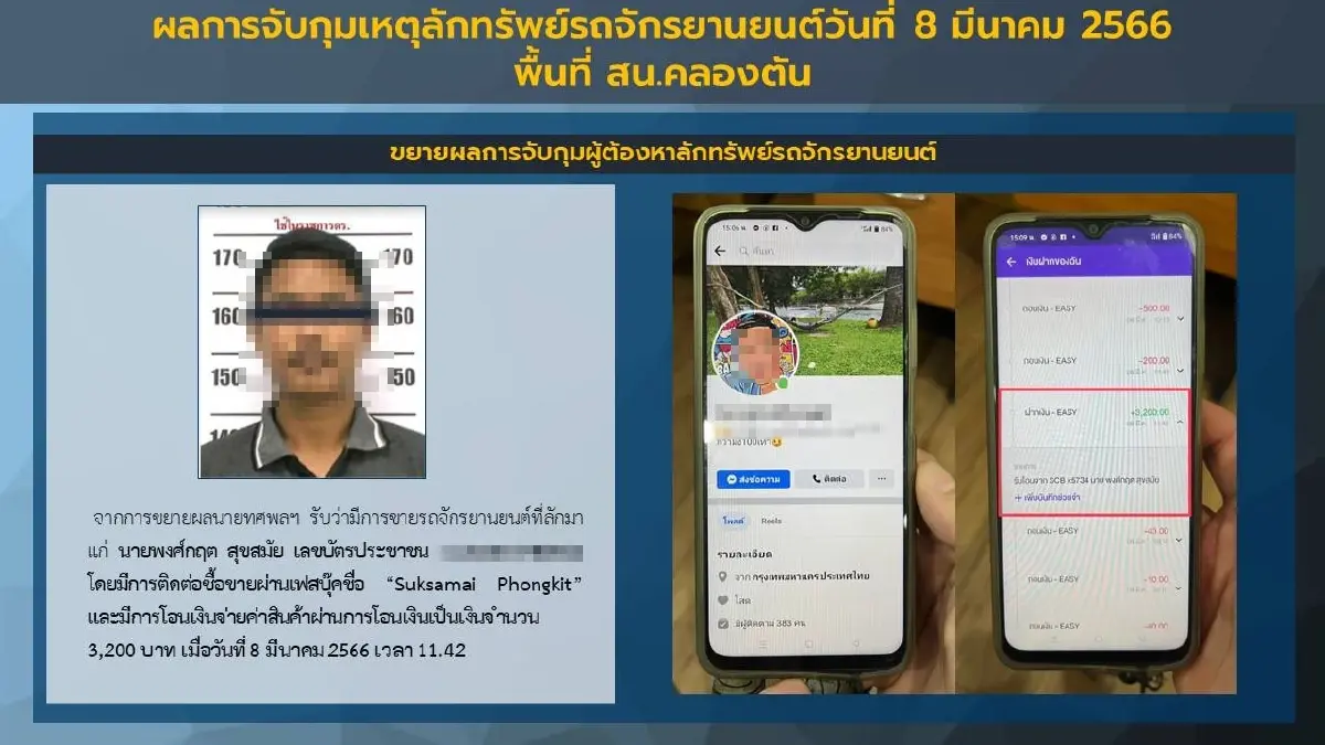 รวบโจรตระเวนลัก จยย.ตามแมนชั่นขายต่อวินจยย. ประวัติโชกโชน