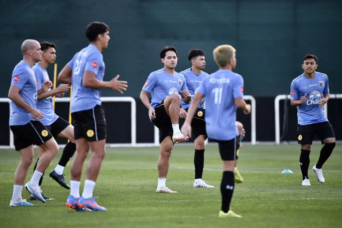 "ช้างศึก" ซ้อมมื้อแรกหลังถึงยูเออี "กฤษดา" ไม่หวั่นสภาพอากาศ