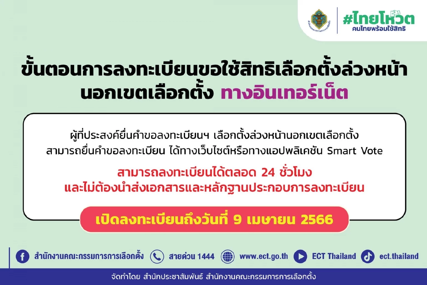 เริ่มแล้ว "กกต."เปิดขั้นตอน "เลือกตั้งล่วงหน้า" ต้องทำอย่างไรบ้าง เช็กเลย