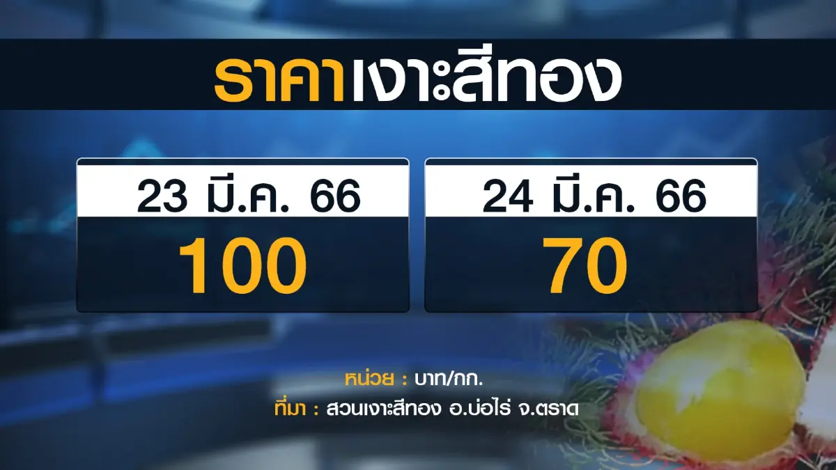 ชาวสวนผวา 'เงาะสีทอง' ราคาดิ่ง 30 บาท/กิโลกรัม