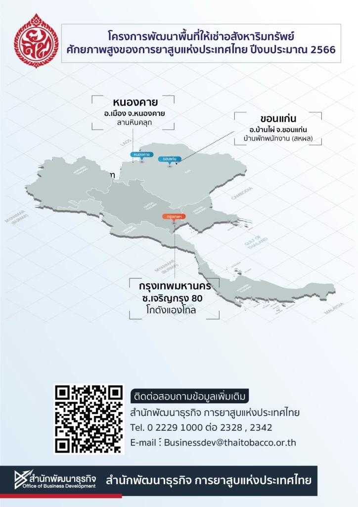 การยาสูบฯ เตรียมเปิด ให้ประมูลเช่า ที่ดินทำเลดี 3 แปลง ระยะยาว 30 ปี