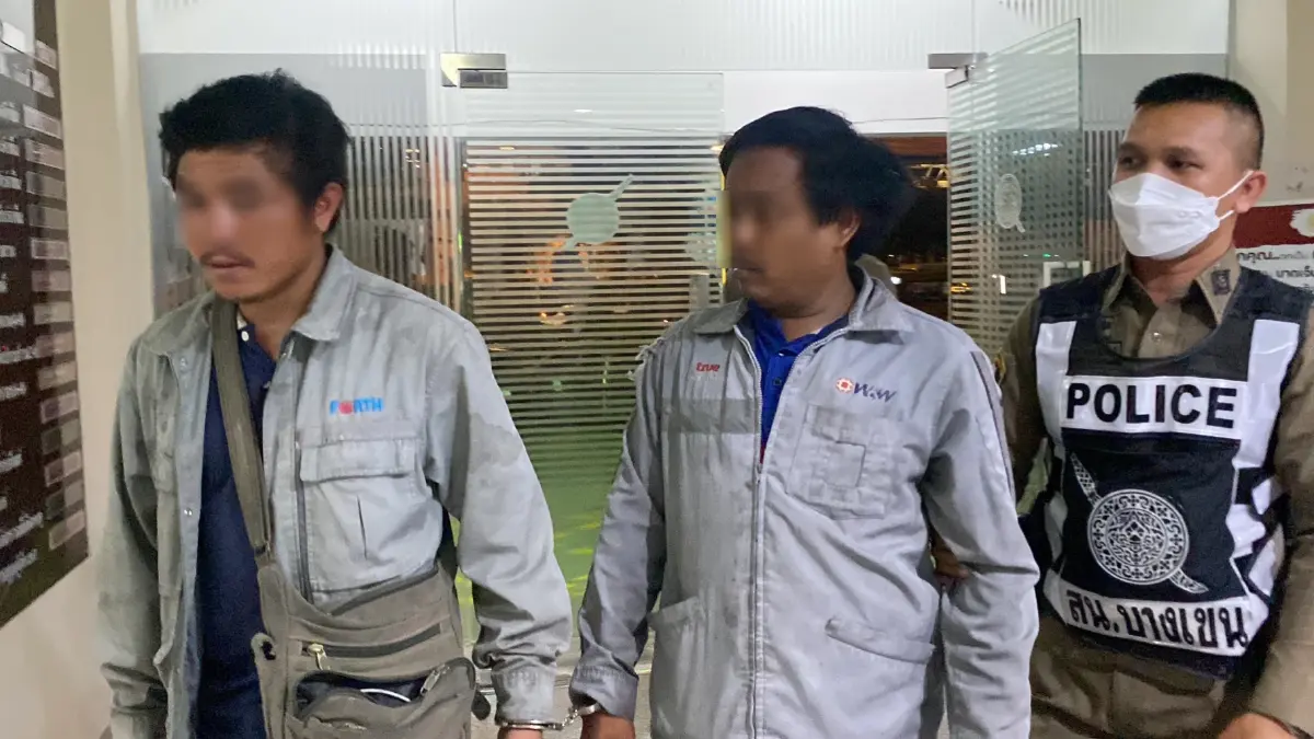 รวบ 2 หนุ่มเดินสายสื่อสาร ขโมยตัดสายอินเตอร์เน็ต มหาวิทยาลัยดังย่านบางเขน