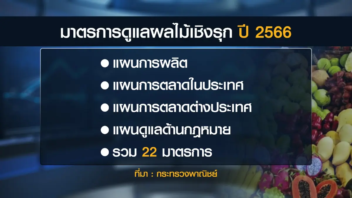 พาณิชย์งัด 22 มาตรการรับ 'ปีทอง' ผลไม้ไทย