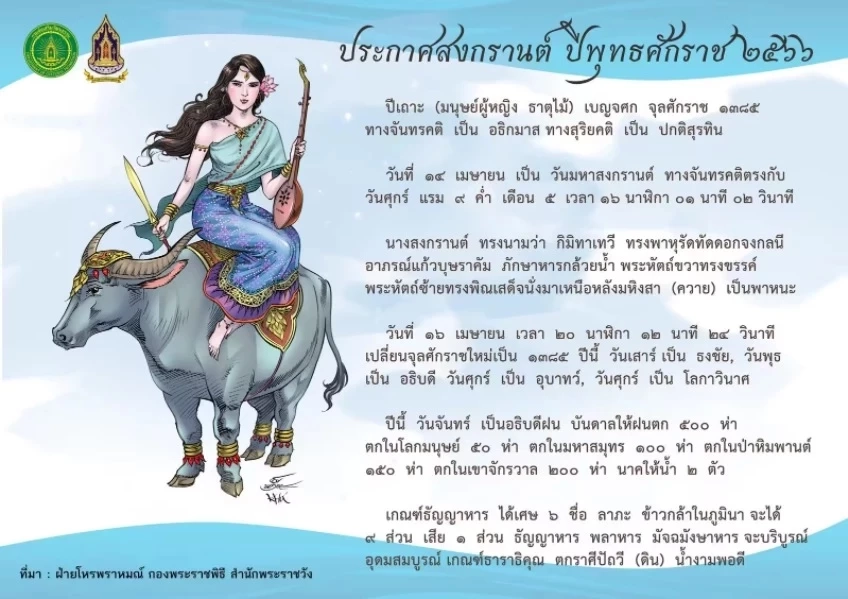 เปิดคำทำนาย นางสงกรานต์ นางกิมิทาเทวี นางสงกรานต์ประจำปี 2566