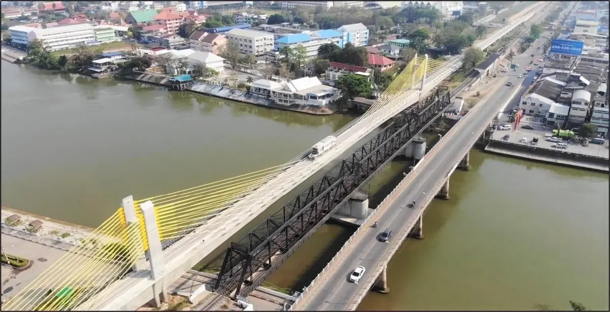 สะพานขึงรถไฟแห่งแรกของประเทศใกล้เสร็จ จ.ราชบุรี