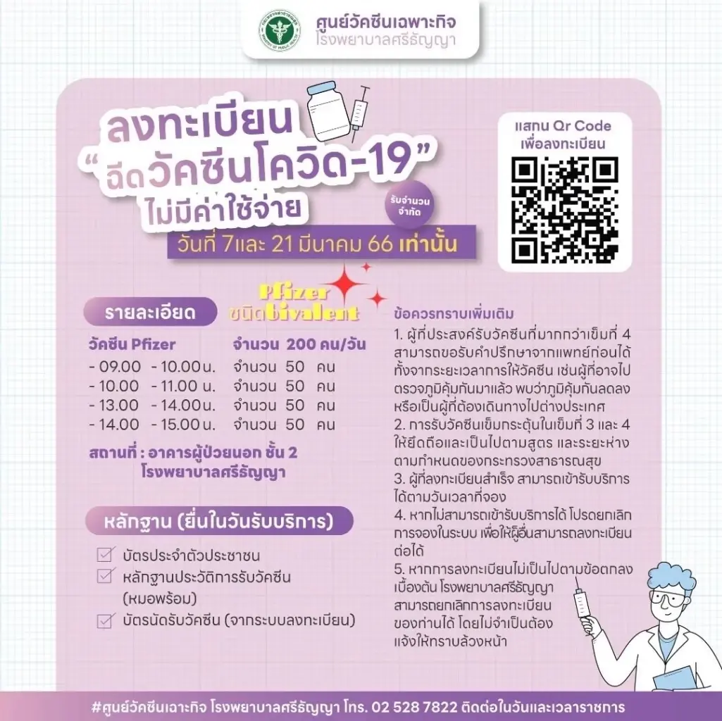 อัปเดตพิกัด จุดฉีดวัคซีนไฟเซอร์ฟรีในตจว. เดือนมีนาคมนี้ มีที่ไหนบ้าง 